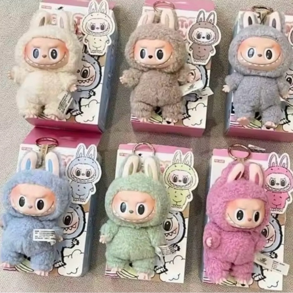 Colorful Plush Bunny Keychains